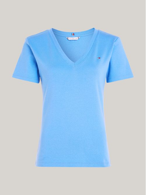 T-shirt de rayas con cuello en V