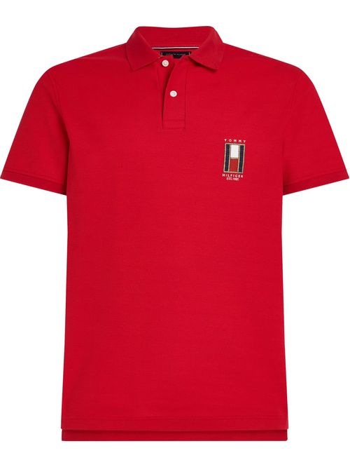 Polo de corte regular con logo vertical