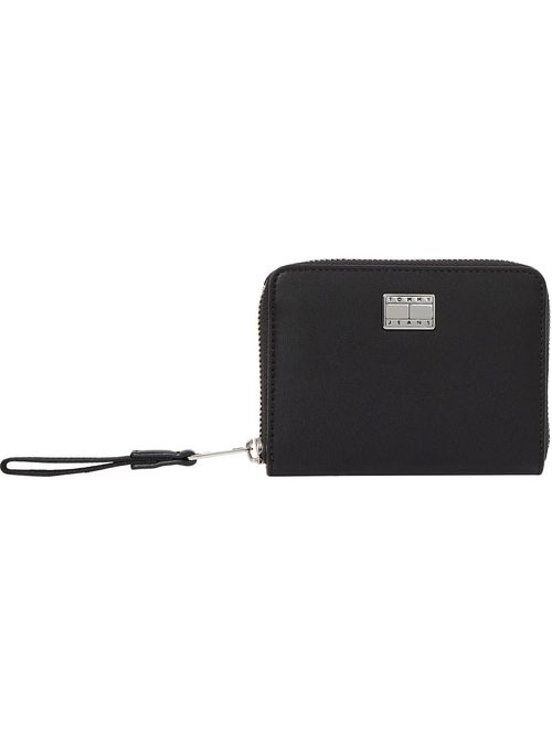 Billetera con zipper e insignia