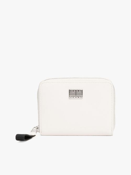 Billetera con zipper e insignia