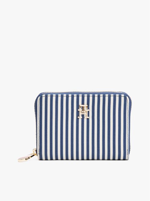 Billetera de rayas con zipper