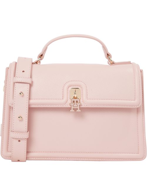 Cartera satchel con cierre de broche giratorio