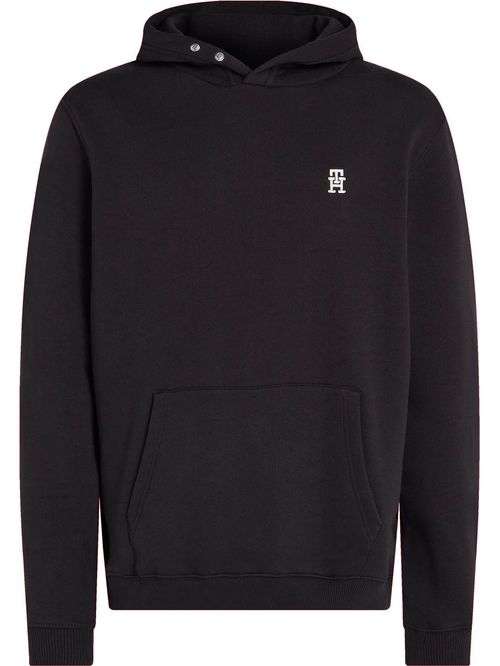 Sweater con hoodie y monograma TH
