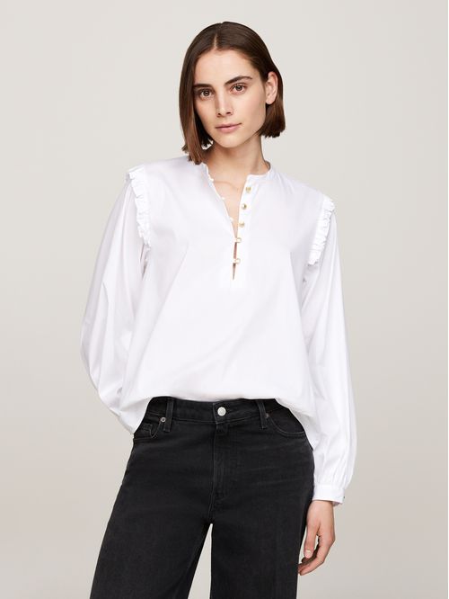 Blusa de corte amplio con volantes