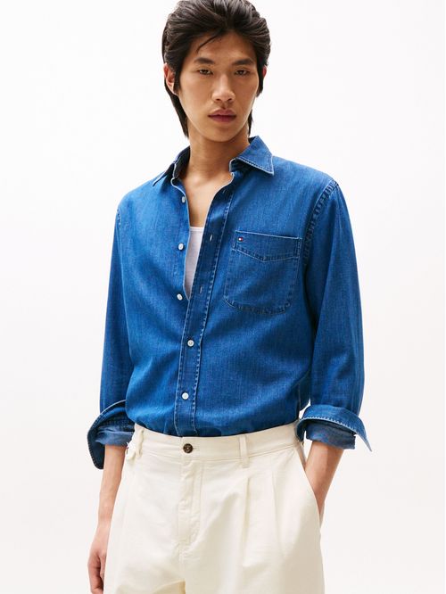Camisa denim ligera de corte regular