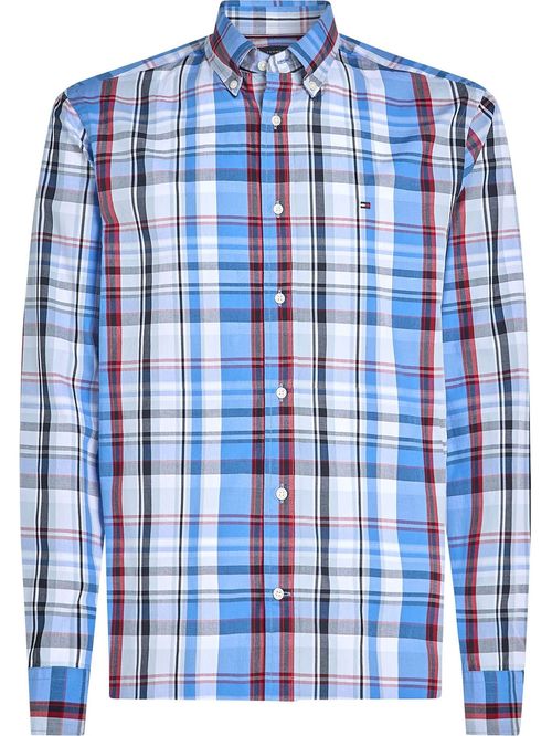 Camisa poplin de cuadros de corte regular