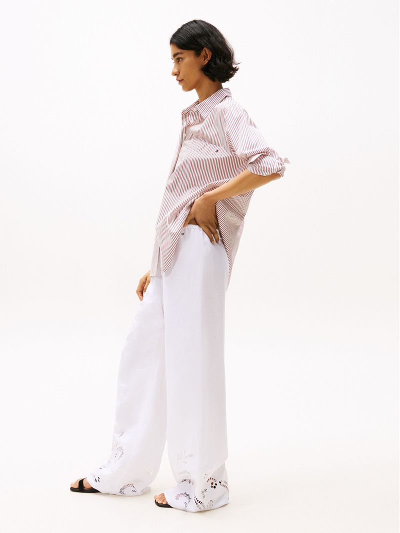 Pantalon-de-mezcla-de-lino-calado