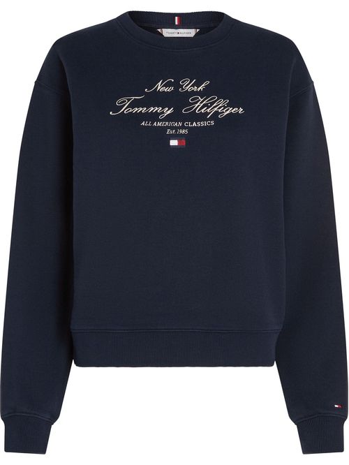 Sweater de cuello redondo con logo script