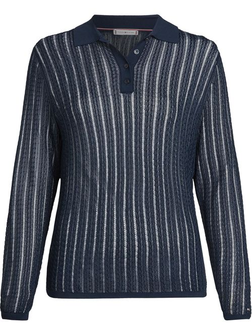 Sweater rayon cable tipo polo