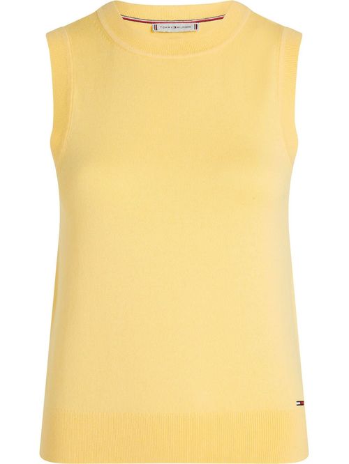 Top sin mangas de rayas con logo