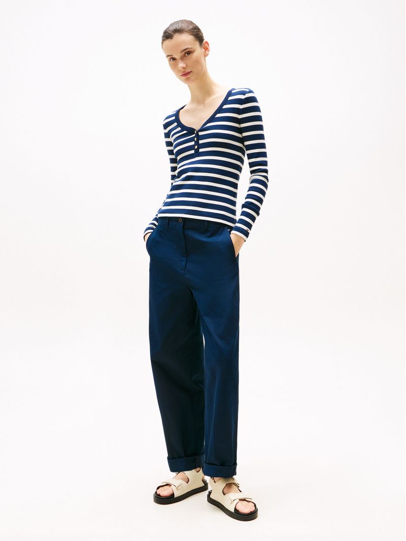 T-shirt-de-manga-larga-con-cuello-Henley