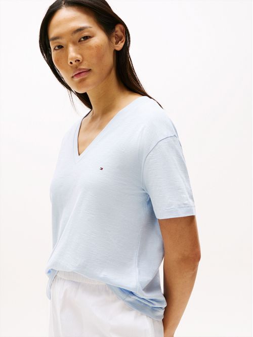 T-shirt texturizada con Cuello en V