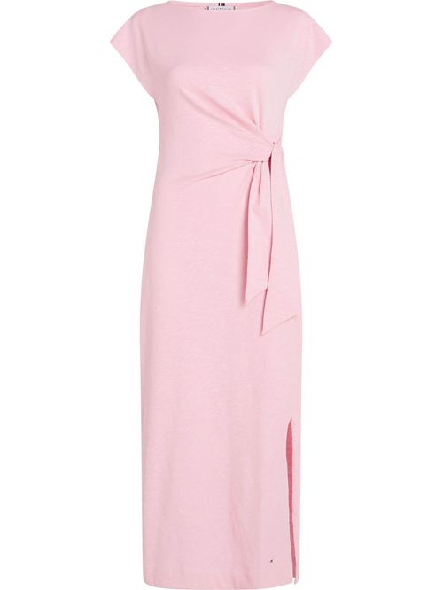 Vestido midi con corte slim y cuello barco