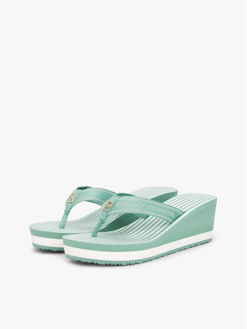 Calizos de cuña con logo y rayas