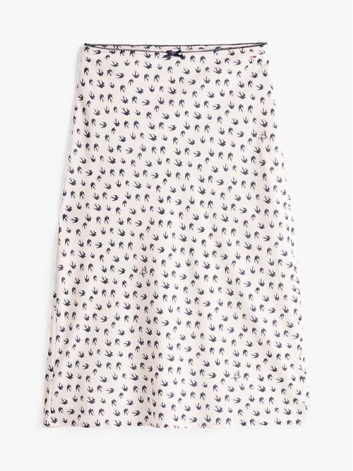 Falda midi con ribete