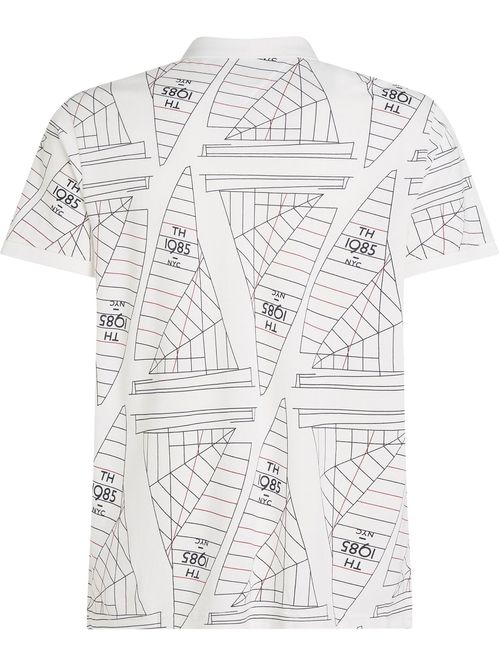Polo de algodón con estampado de barcos de vela