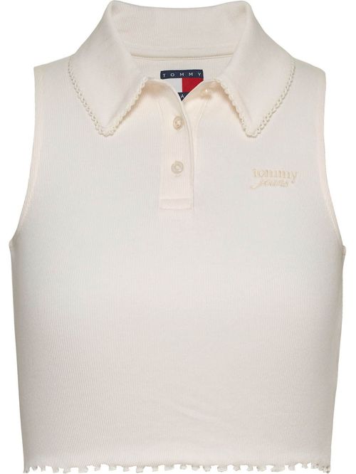 Polo de corte cropped sin mangas