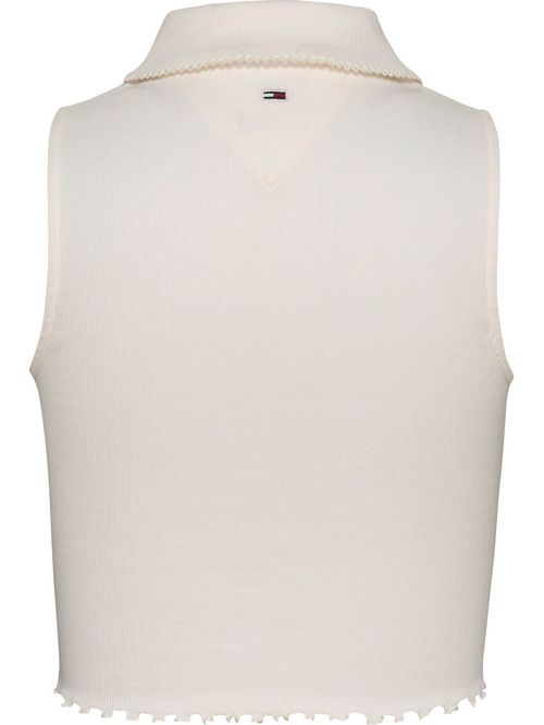 Polo de corte cropped sin mangas