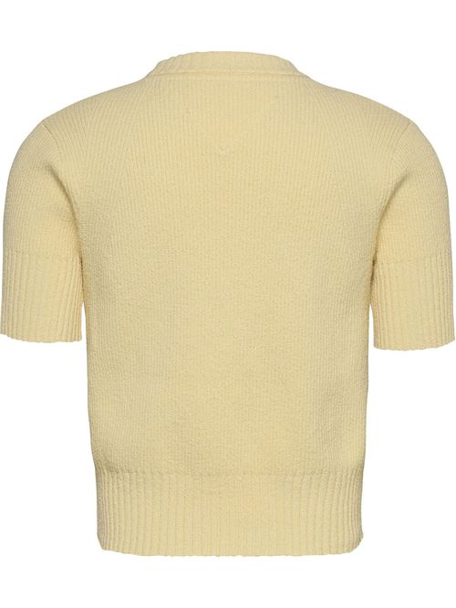 Sweater de manga corta en punto canalé