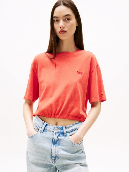 T-shirt espalda abierta de corte cropped