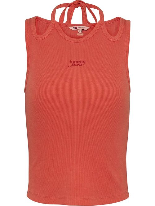 T-shirt sin mangas con cuello halter