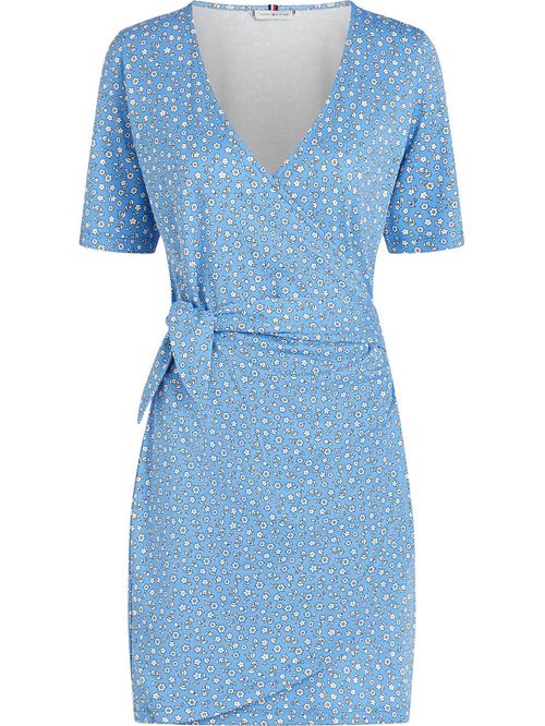 Vestido estampado con ajuste de lazos