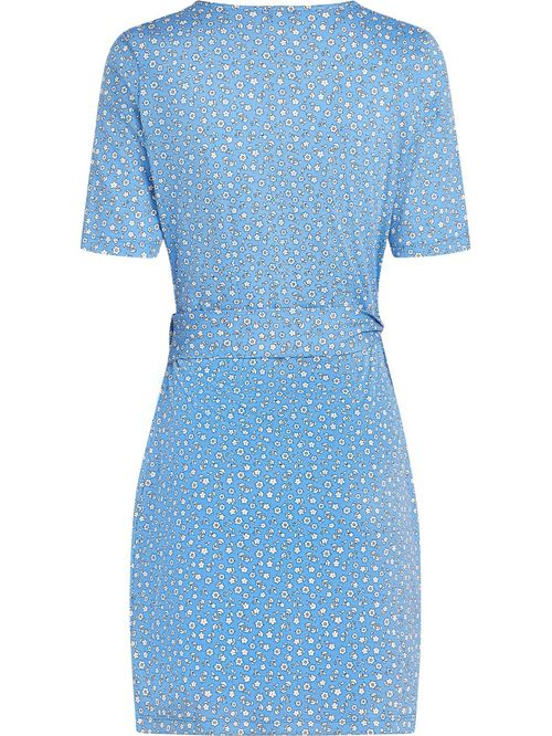 Vestido estampado con ajuste de lazos