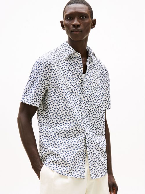 Camisa tropical elástica de popelín