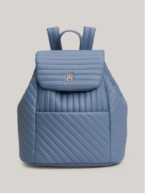 Mochila acolchada con solapa y monograma TH