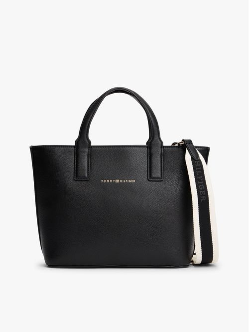 Cartera tote con bandolera textil