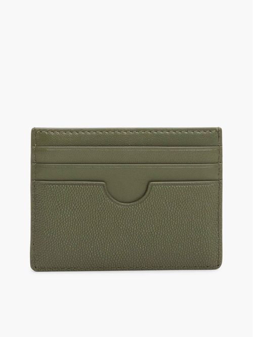 Tarjetero de piel con logo esmaltado