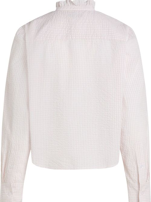 Blusa a Cuadros Vichy con Cuello Fruncido