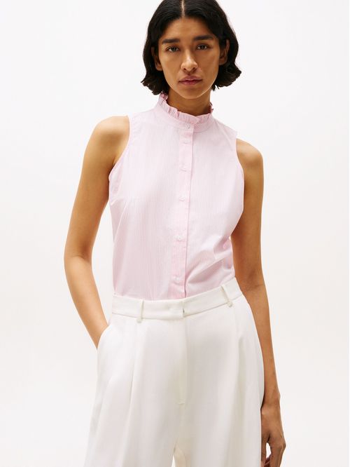 Blusa sin mangas con cuello fruncido