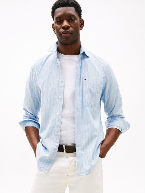 Camisa Oxford de rayas y corte regular