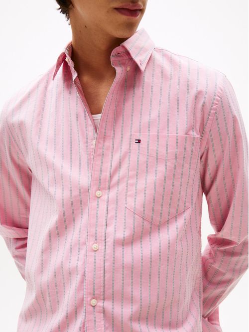 Camisa Oxford de rayas y corte regular