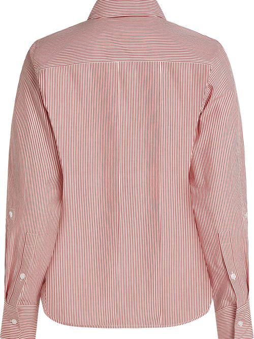 Camisa poplin a rayas con logo