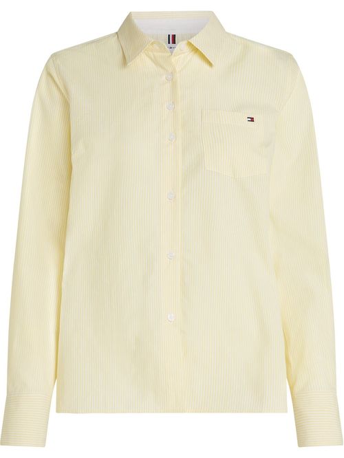 Camisa poplin a rayas con logo