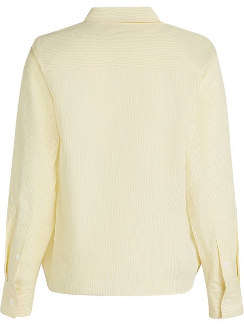 Camisa poplin a rayas con logo