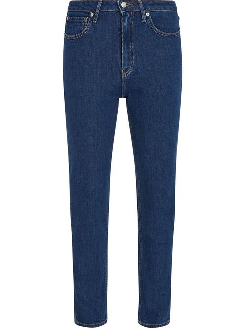 Jeans ajustados y tobilleros de talle alto