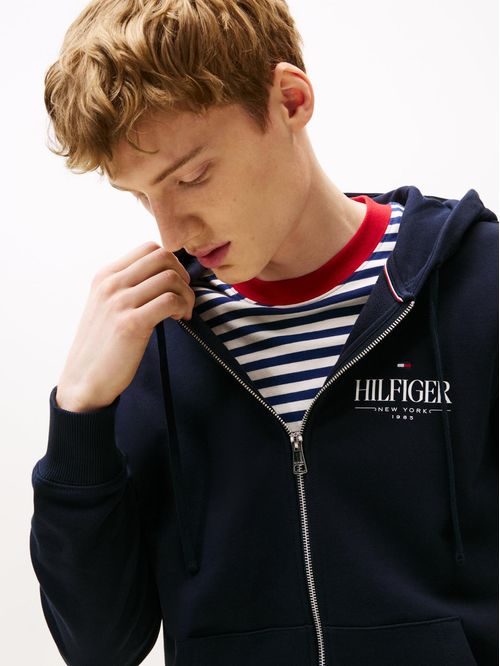 Sweater con hoodie y Cierre de zipper