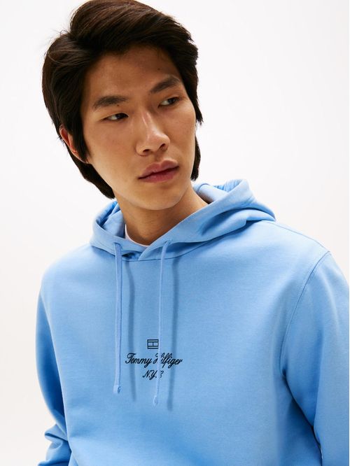 Sweater con hoodie y logo ribeteado