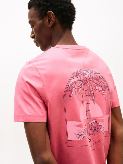 T-shirt con motivo de palmera en la espalda