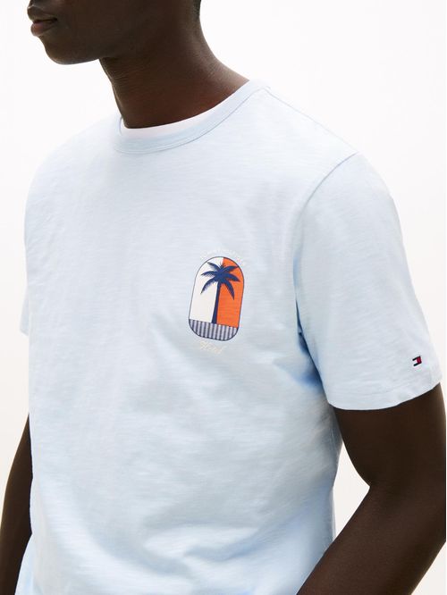 T-shirt de cuello redondo con logo tropical
