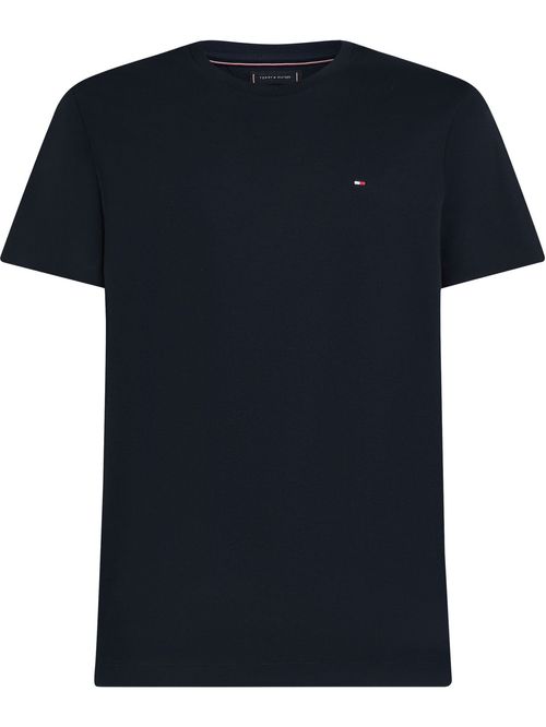 T-shirt de cuello redondo y punto interlock