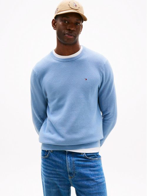 Sweater con cuello redondo y logo bordado