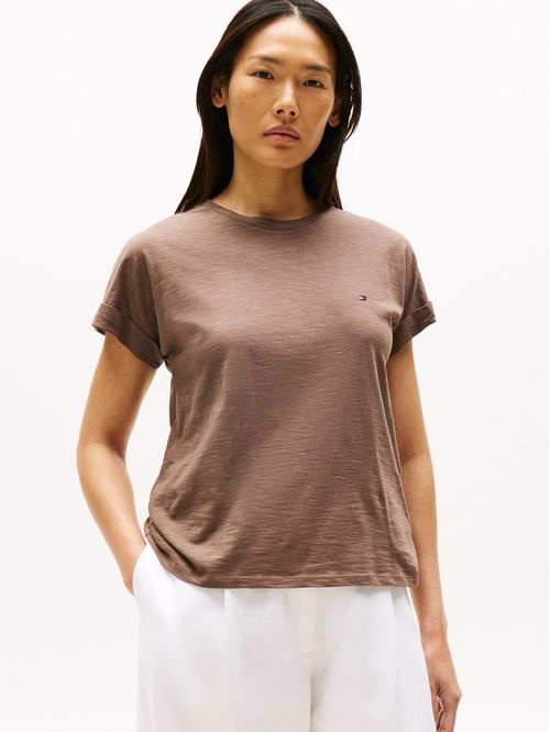 T-shirt texturizada de cuello redondo