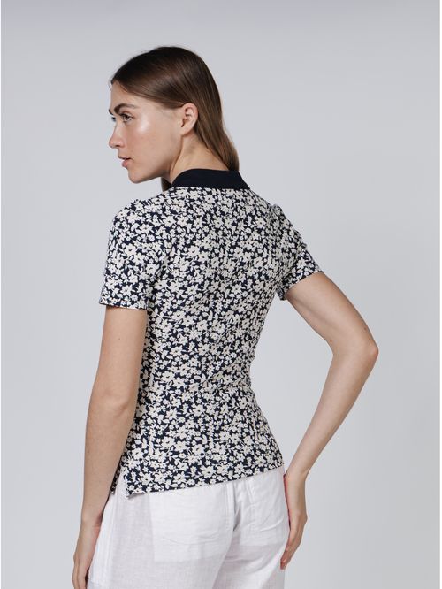 polo Estampado de Manga Corta