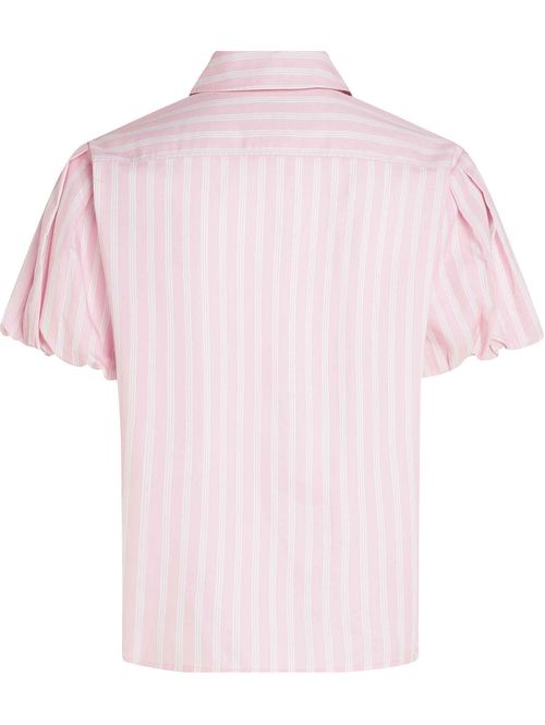 Camisa de popelina con mangas abullonadas