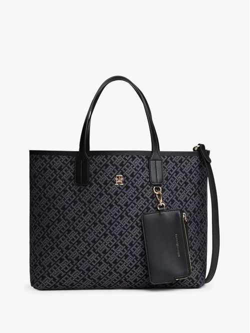 Cartera satchel de jacquard con monograma
