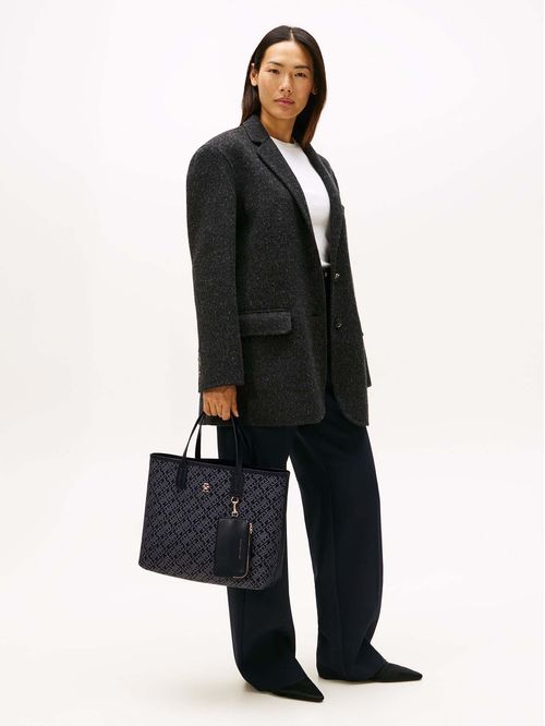 Cartera satchel de jacquard con monograma